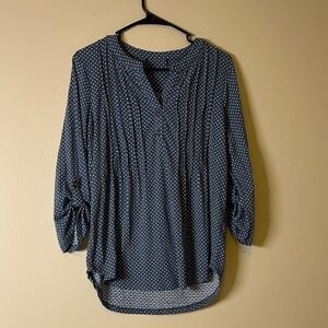 Navy Polka Dot Women's Top